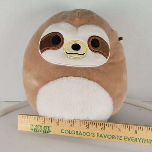 Squishmallows Sloth Plush 8" Kellytoy 2022 Soft Stuffed Animal Brown White Toy - Picture 10 of 11
